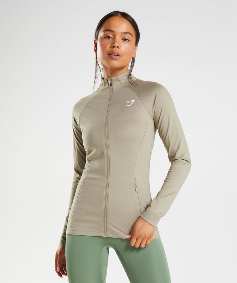 Women\'s Gymshark Training Zip Up Jackets Grey | NZ 5UPSVF